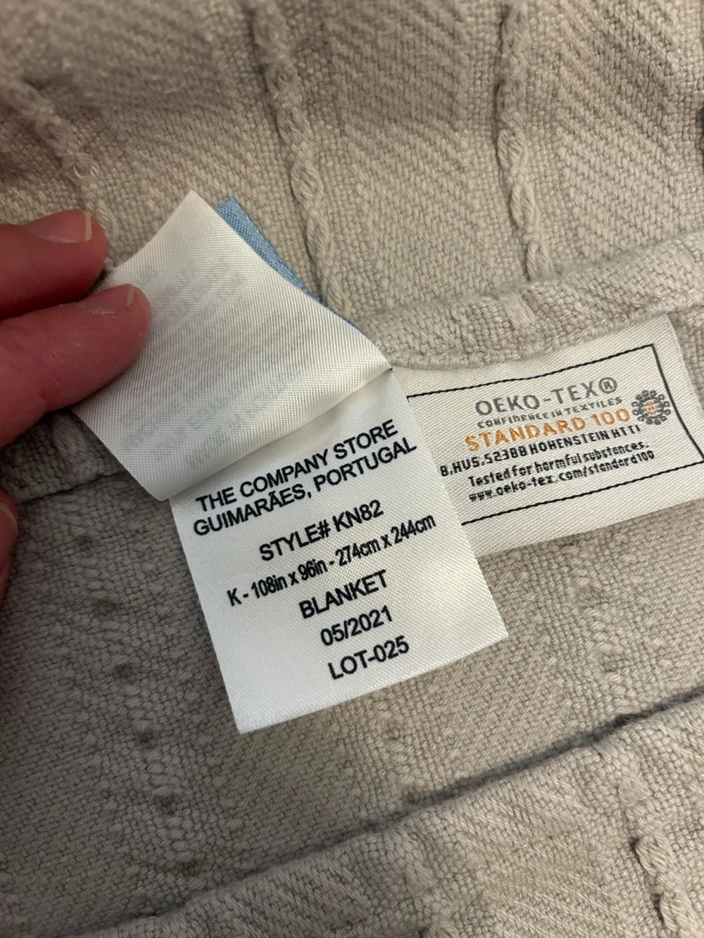 The Company Store Luxury Gray Egyptian Cotton blanket, King Size, EUC